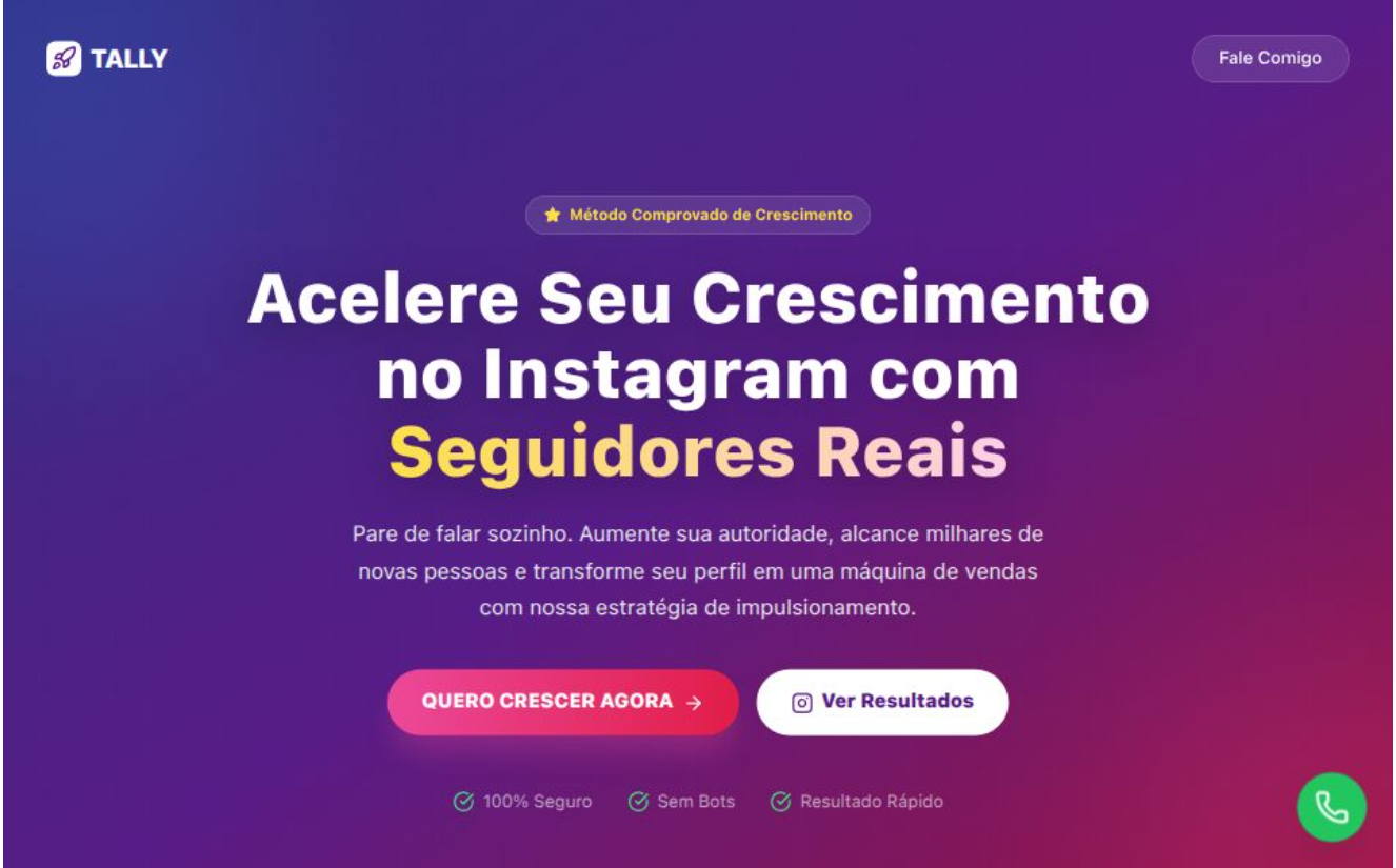 Tally - Crescimento Instagram